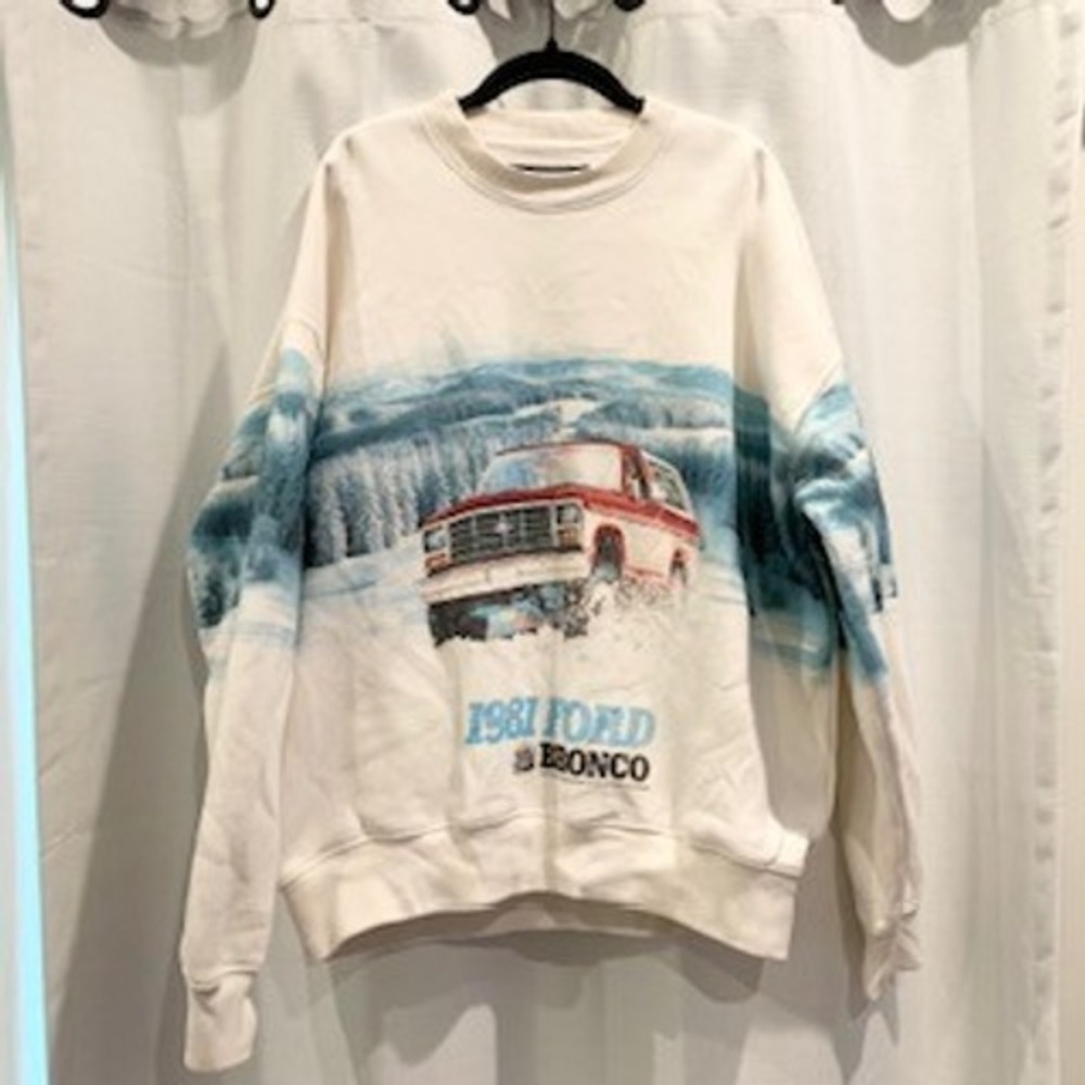 Abercrombie & Fitch 1981 Ford Bronco Graphic Sweatshirt Cream Mens Small - Picture 15 of 15